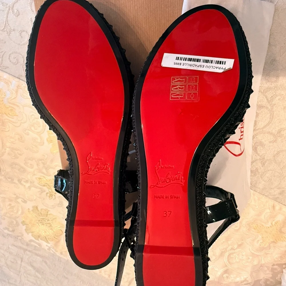 Christian Louboutin Black Studded Sandals - Picture 9 of 9